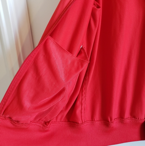 Nike Red White Stripe Sport Zip Up Warm Up Jacket Men Woman Small Like Brand New - Picture 11 of 15